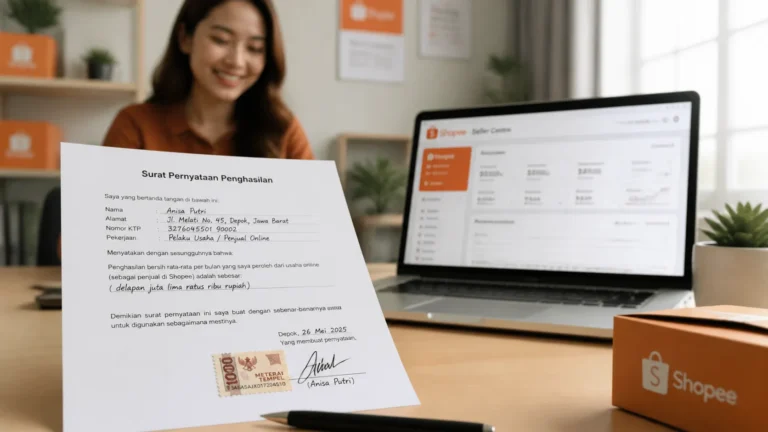 Contoh Surat Pernyataan Penghasilan Shopee, Panduan Isi Nomor 1-9
