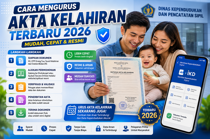 Cara Mengurus Akta Kelahiran Terbaru 2026: Syarat, Prosedur, Biaya, dan Tips Agar Cepat Selesai